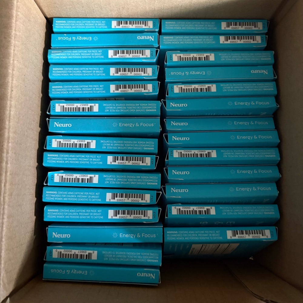 Neuro Energy & Focus Gum Peppermint 261ct Caffeine B-Vitamin obo
